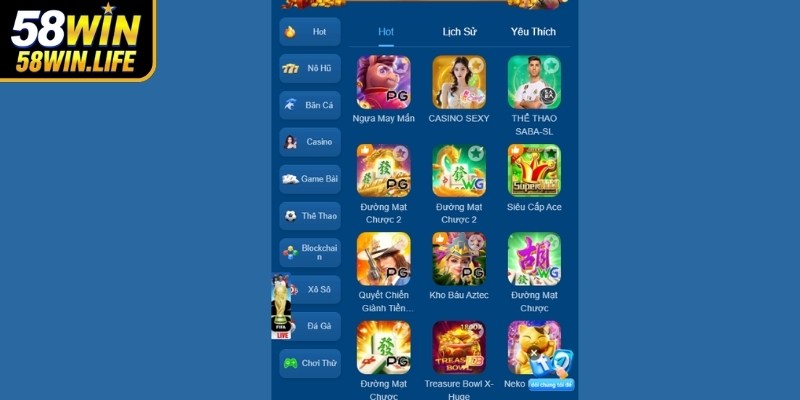 Giải trí đa dạng tựa game
