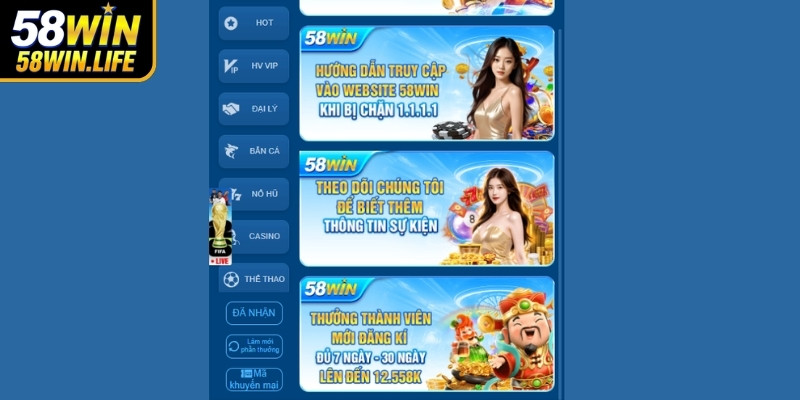 Yêu cầu cần thiết khi tham ưu đãi 58Win